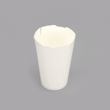 Bio Tek 16 oz Round White Paper To Go Fry Cup - 3 1/4" x 3 1/4" x 4 1/4" - 100 count box