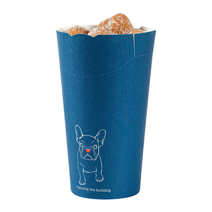 Bio Tek 20 oz Round Frenchie Paper To Go Fry Cup - 3 1/4" x 3 1/4" x 5" - 100 count box