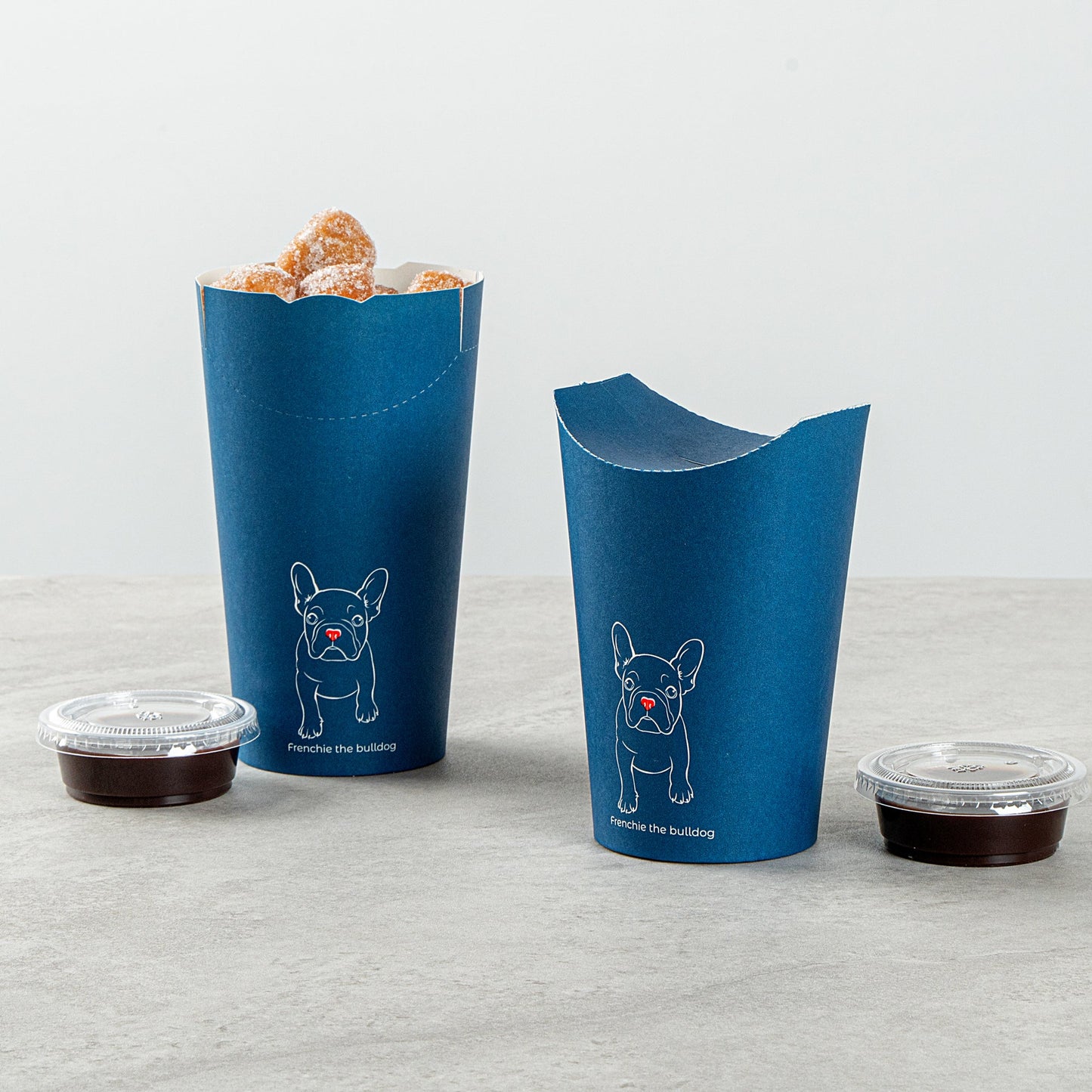 Bio Tek 20 oz Round Frenchie Paper To Go Fry Cup - 3 1/4" x 3 1/4" x 5" - 100 count box