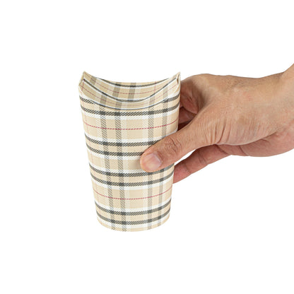 Bio Tek 20 oz Round Plaid Paper To Go Fry Cup - 3 1/4" x 3 1/4" x 5" - 100 count box