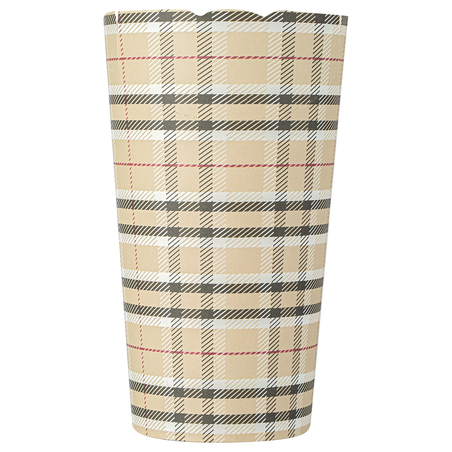 Bio Tek 20 oz Round Plaid Paper To Go Fry Cup - 3 1/4" x 3 1/4" x 5" - 100 count box