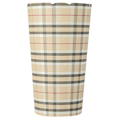 Bio Tek 20 oz Round Plaid Paper To Go Fry Cup - 3 1/4" x 3 1/4" x 5" - 100 count box