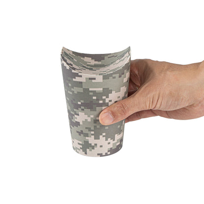 Bio Tek 20 oz Round Camouflage Paper To Go Fry Cup - 3 1/4" x 3 1/4" x 5" - 100 count box
