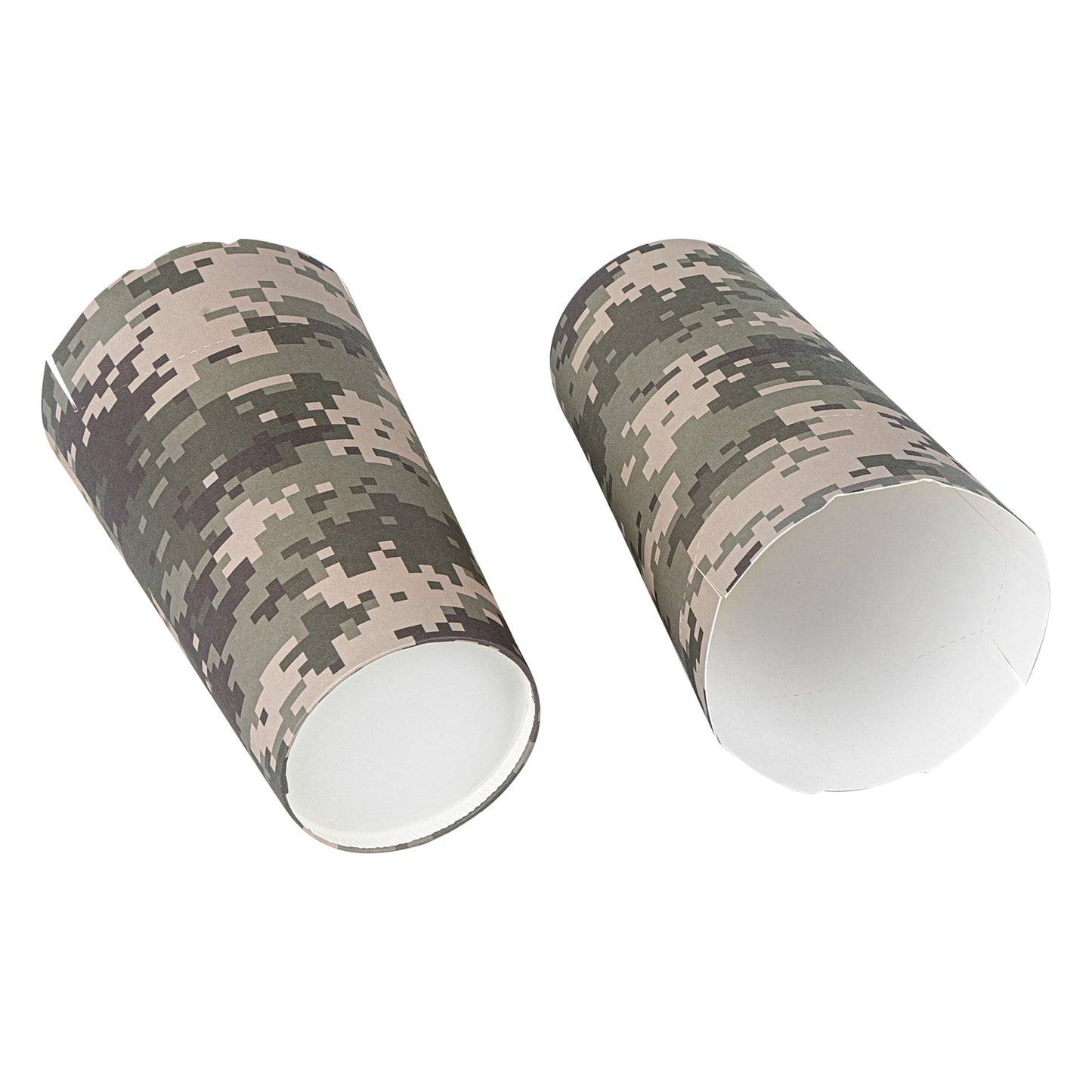 Bio Tek 20 oz Round Camouflage Paper To Go Fry Cup - 3 1/4" x 3 1/4" x 5" - 100 count box