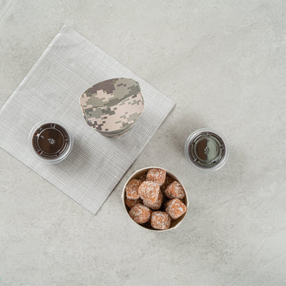 Bio Tek 20 oz Round Camouflage Paper To Go Fry Cup - 3 1/4" x 3 1/4" x 5" - 100 count box