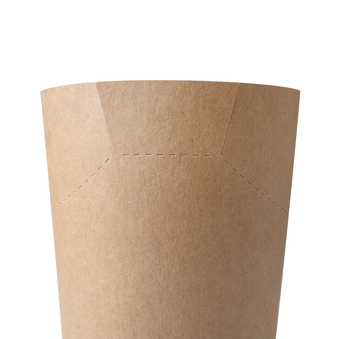 Bio Tek 20 oz Round Kraft Paper To Go Fry Cup - 3 1/4" x 3 1/4" x 5" - 100 count box