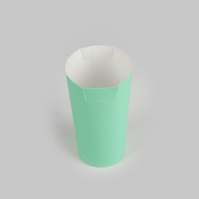 Bio Tek 20 oz Round Turquoise Paper To Go Fry Cup - 3 1/4" x 3 1/4" x 5" - 100 count box