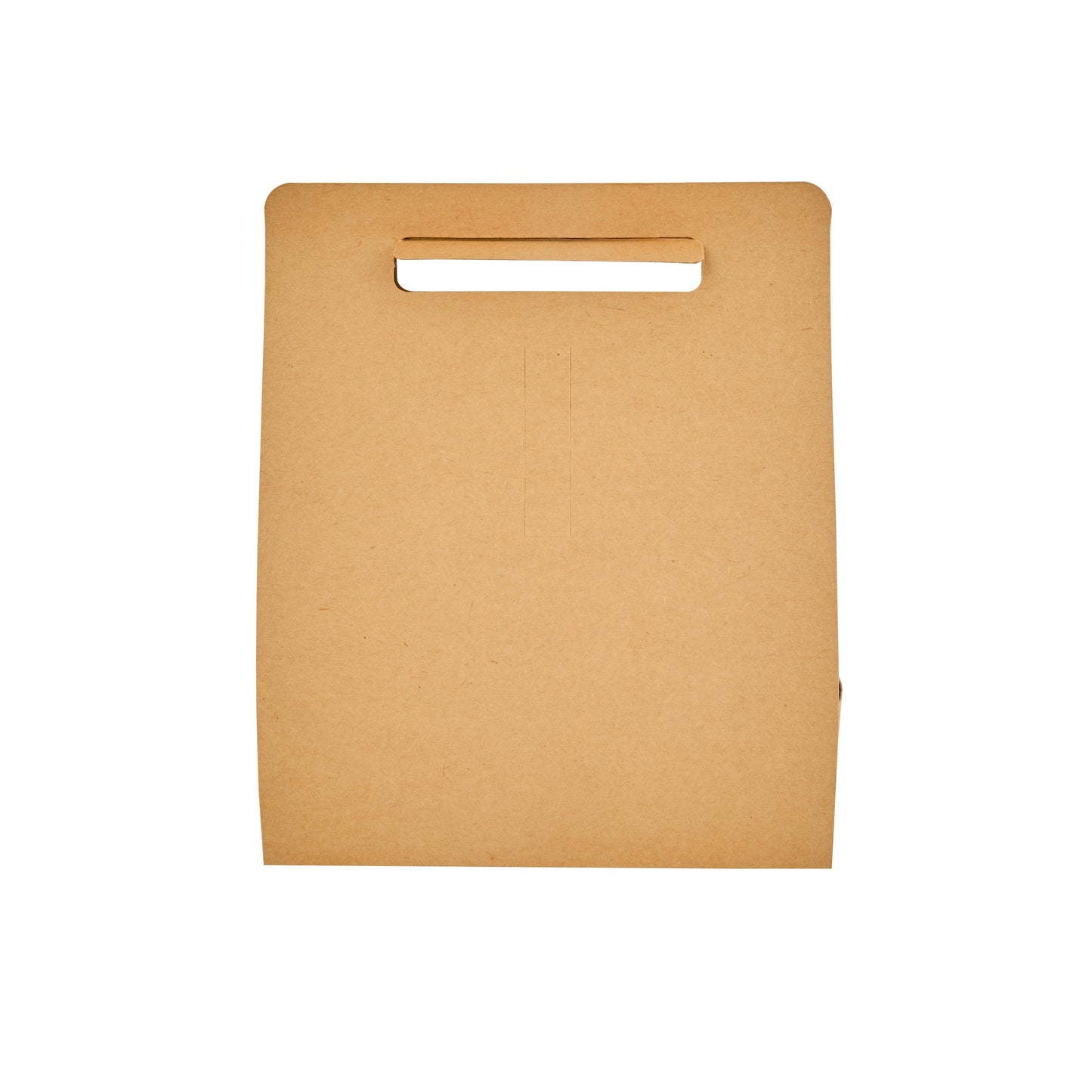 Bio Tek Kraft Paper To Go Lunch / Drink Carrier - with Handle - 8 3/4" x 4 1/4" x 8" - 100 count box