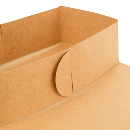 Bio Tek Kraft Paper To Go Lunch / Drink Carrier - with Handle - 8 3/4" x 4 1/4" x 8" - 100 count box