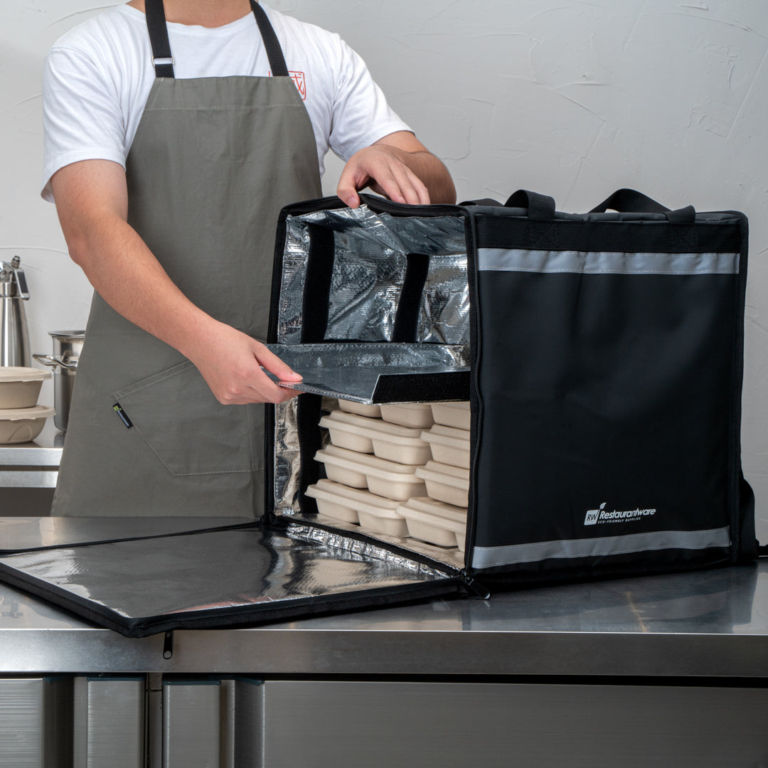 Cater Tek Black Insulated Food Delivery / Catering Bag - with Removable Insert - 17 3/4" - 1 count box