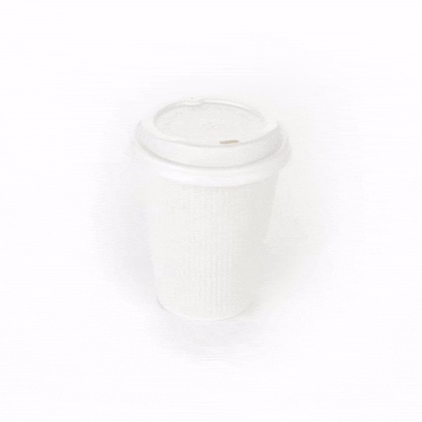 Restpresso 12 oz White Paper Ripple Wall Coffee Cup - with White Lid - 3 1/2" x 3 1/2" x 5" - 200 count box