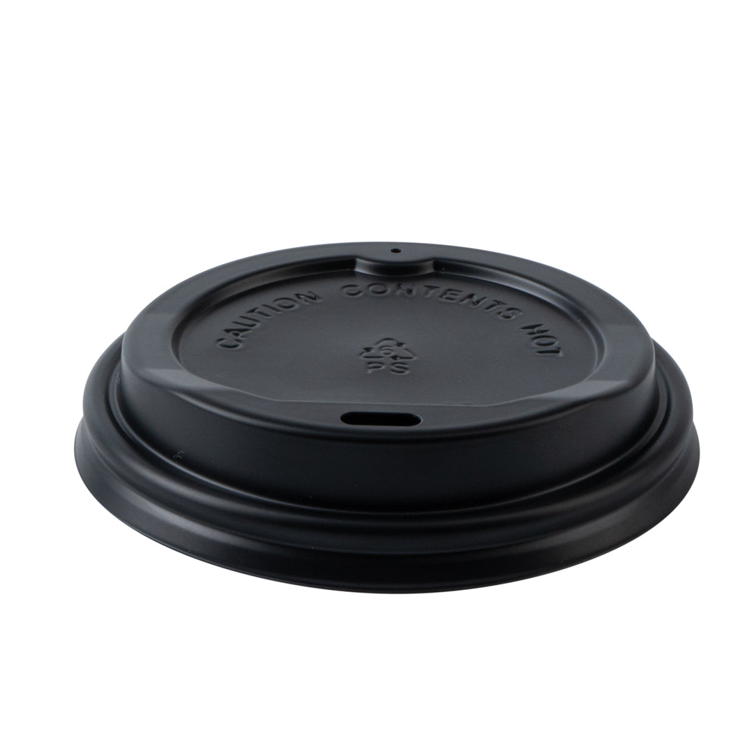 Restpresso 8 oz Black Paper Ripple Wall Coffee Cup - with Black Lid - 3 1/2" x 3 1/2" x 4" - 400 count box