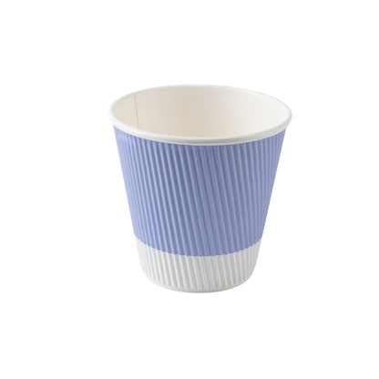 Restpresso 8 oz Light Purple Paper Ripple Wall Coffee Cup - with White Lid - 3 1/2" x 3 1/2" x 4" - 20 count box