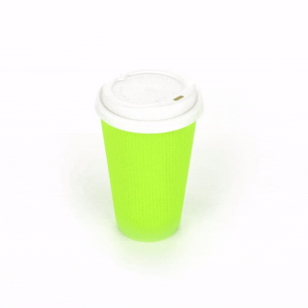 Restpresso 16 oz Eco Green Paper Ripple Wall Coffee Cup - with White Lid - 3 1/2" x 3 1/2" x 6 1/4" - 200 count box