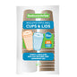 Restpresso 16 oz Kraft Paper Ripple Wall Coffee Cup - with White Lid - 3 1/2" x 3 1/2" x 6 1/4" - 20 count box