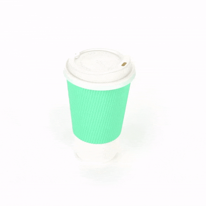 Restpresso 16 oz Light Green Paper Ripple Wall Coffee Cup - with White Lid - 3 1/2" x 3 1/2" x 6 1/4" - 200 count box
