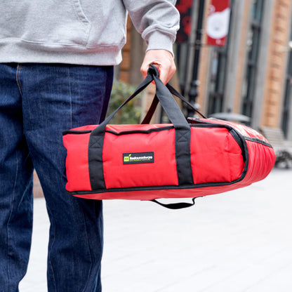 Delivery Tek Red Pizza Bag - Holds 2-16" or 3-14", Insulated - 16 1/2" x 18" x 6 1/2" - 1 count box