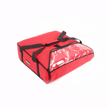 Delivery Tek Red Pizza Bag - Holds 2-20" or 3-18", Insulated - 20 3/4" x 21 3/4" x 6 1/2" - 1 count box