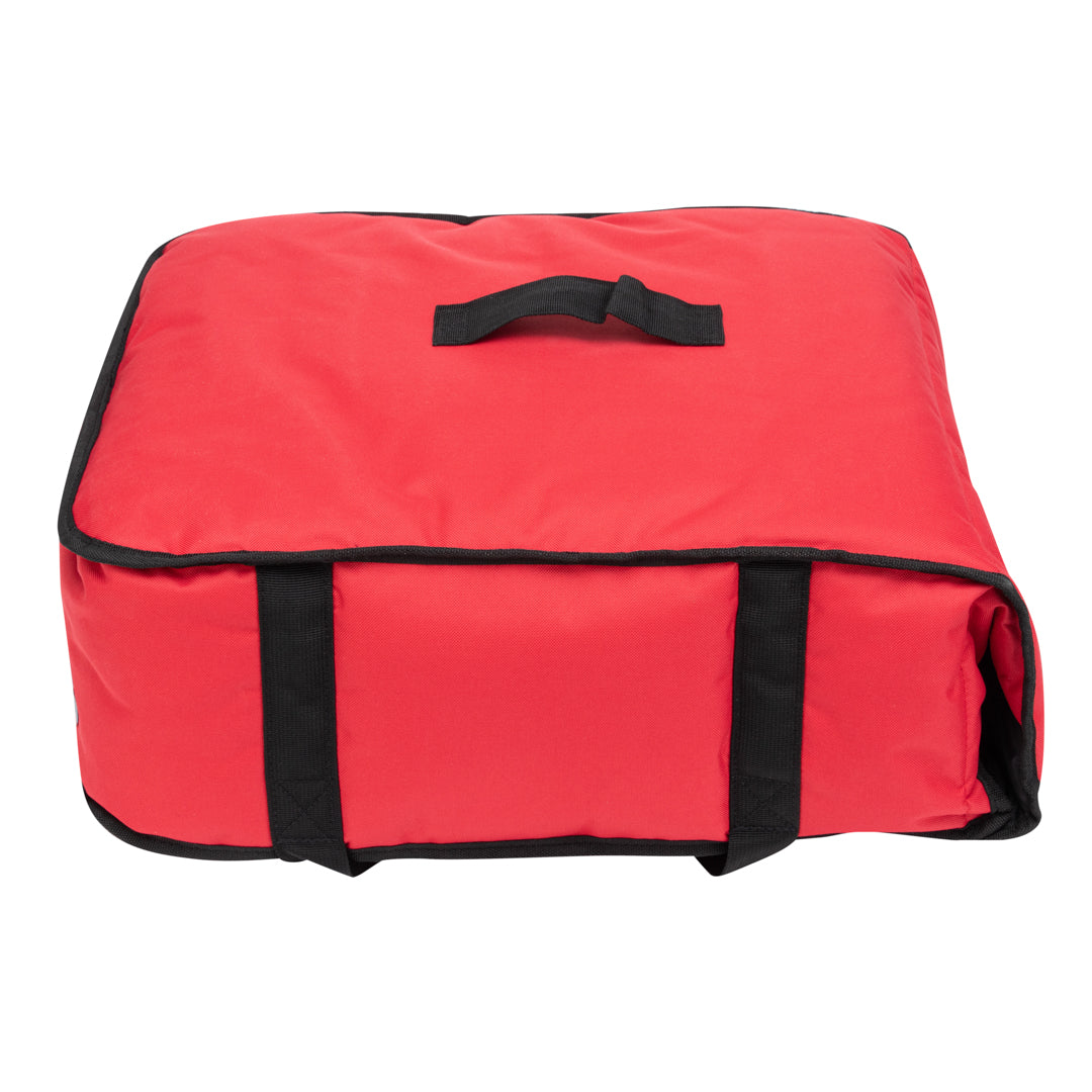 Delivery Tek Red Pizza Bag - Holds 3-18" or 4-16", Insulated - 17 1/2" x 20" x 7 1/2" - 1 count box