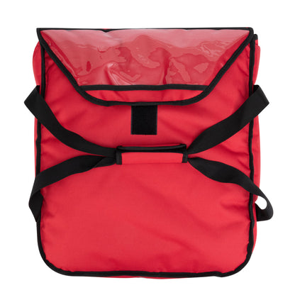 Delivery Tek Red Pizza Bag - Holds 3-18" or 4-16", Insulated - 17 1/2" x 20" x 7 1/2" - 1 count box