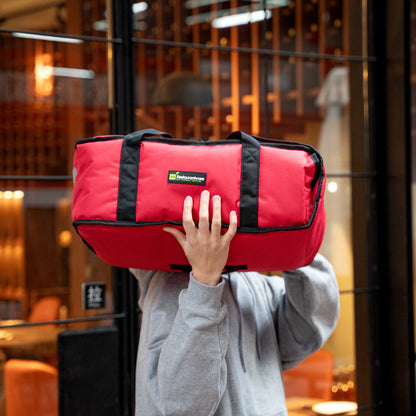 Delivery Tek Red Pizza Bag - Holds 3-18" or 4-16", Insulated - 17 1/2" x 20" x 7 1/2" - 1 count box