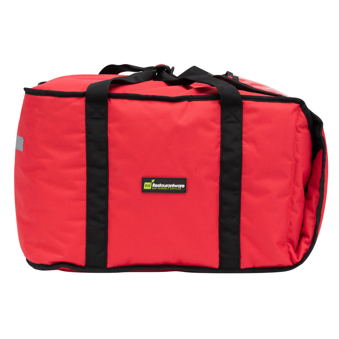 Delivery Tek Red Pizza Bag - Holds 5-18" or 6-16", Insulated - 19 1/2" x 19 1/2" x 12 1/2" - 1 count box
