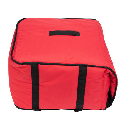 Delivery Tek Red Pizza Bag - Holds 5-18" or 6-16", Insulated - 19 1/2" x 19 1/2" x 12 1/2" - 1 count box
