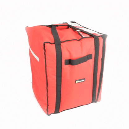 Delivery Tek Red Pizza Bag - Holds 10-18", Insulated - 19" x 19" x 23" - 1 count box