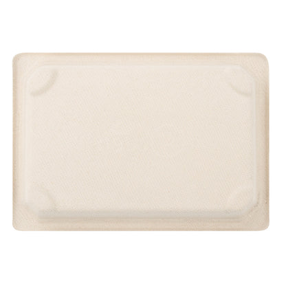 Pulp Tek Rectangle Natural Sugarcane / Bagasse Small Sushi Tray - 6 1/2" x 4 1/2" x 3/4" - 100 count box