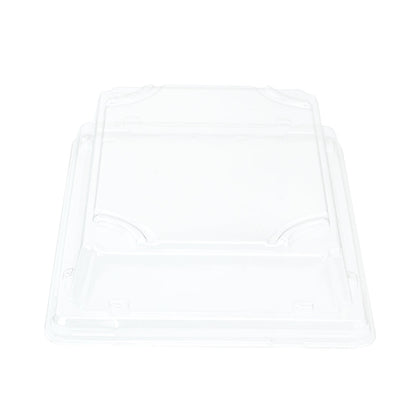 Pulp Tek Rectangle Clear Plastic Lid - Fits Small Sushi Tray - 6 1/2" x 4 1/2" x 1 1/4" - 100 count box