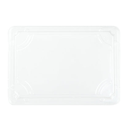 Pulp Tek Rectangle Clear Plastic Lid - Fits Small Sushi Tray - 6 1/2" x 4 1/2" x 1 1/4" - 100 count box