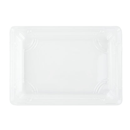 Pulp Tek Rectangle Clear Plastic Lid - Fits Small Sushi Tray - 6 1/2" x 4 1/2" x 1 1/4" - 100 count box