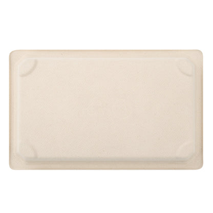 Pulp Tek Rectangle Natural Sugarcane / Bagasse Large Sushi Tray - 8 1/2" x 5 1/4" x 3/4" - 100 count box