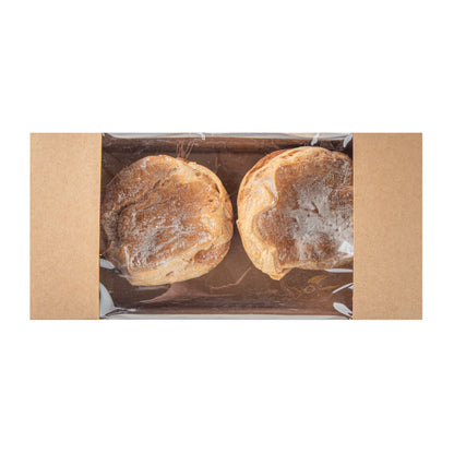 Pastry Tek Kraft Paper Pastry / Cake Box - with Window - 9 3/4" x 4 3/4" x 4" - 100 count box