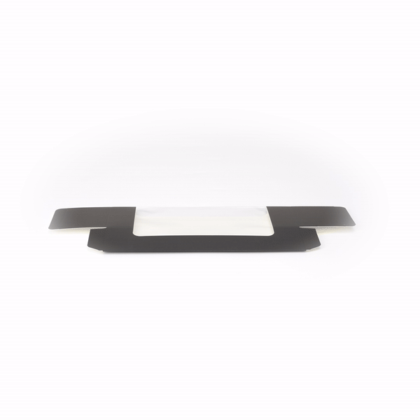 Pastry Tek Black Paper Pastry / Cake Box - with Window - 9 3/4" x 3 1/4" x 2 1/4" - 100 count box