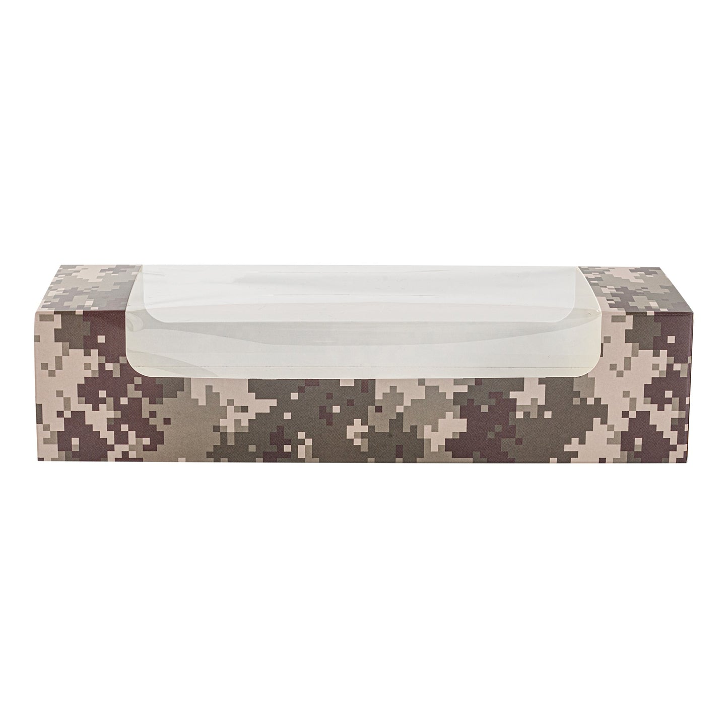 Pastry Tek Camouflage Paper Pastry / Cake Box - with Window - 9 3/4" x 3 1/4" x 2 1/4" - 100 count box