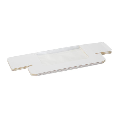 Pastry Tek White Paper Pastry / Cake Box - with Window - 9 3/4" x 3 1/4" x 2 1/4" - 100 count box