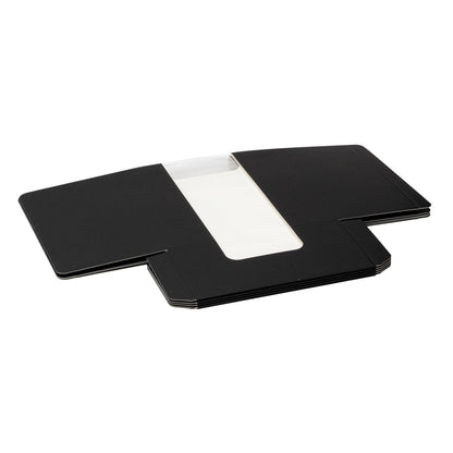 Pastry Tek Black Paper Pastry / Cake Box - with Window - 7 3/4" x 4 3/4" x 2 1/4" - 100 count box
