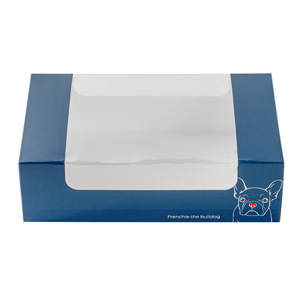 Pastry Tek Frenchie Paper Pastry / Cake Box - with Window - 7 3/4" x 4 3/4" x 2 1/4" - 100 count box