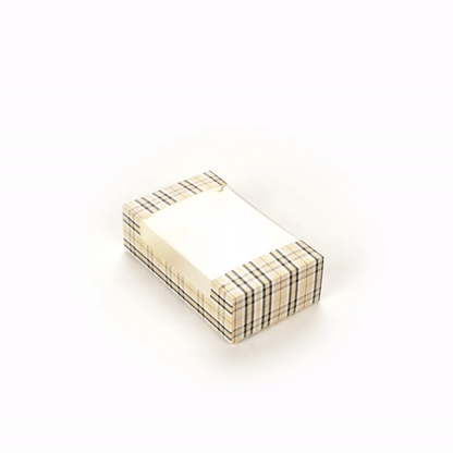 Pastry Tek Plaid Paper Pastry / Cake Box - with Window - 7 3/4" x 4 3/4" x 2 1/4" - 100 count box