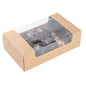 Pastry Tek Kraft Paper Pastry / Cake Box - with Window - 7 3/4" x 4 3/4" x 2 1/4" - 100 count box
