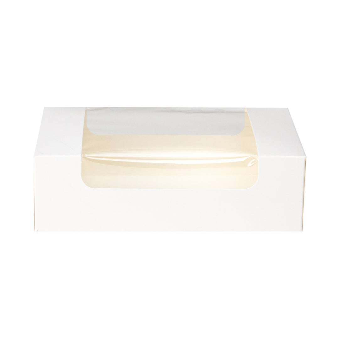 Pastry Tek White Paper Pastry / Cake Box - with Window - 7 3/4" x 4 3/4" x 2 1/4" - 100 count box