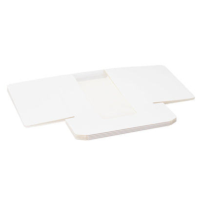 Pastry Tek White Paper Pastry / Cake Box - with Window - 7 3/4" x 4 3/4" x 2 1/4" - 100 count box