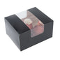 Pastry Tek Black Paper Pastry / Cake Box - with Window - 7" x 6" x 4" - 100 count box