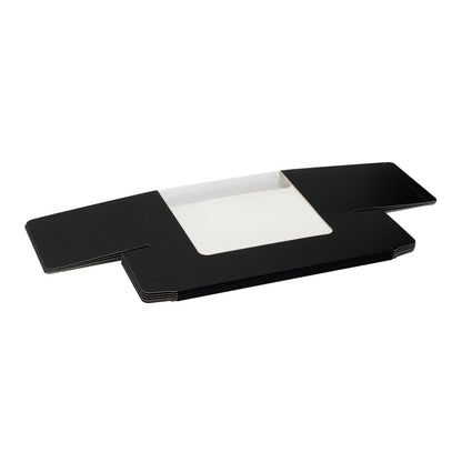 Pastry Tek Black Paper Pastry / Cake Box - with Window - 7" x 6" x 4" - 100 count box