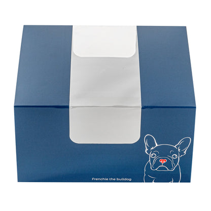 Pastry Tek Frenchie Paper Pastry / Cake Box - with Window - 7" x 6" x 4"- 100 count box