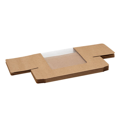 Pastry Tek Kraft Paper Pastry / Cake Box - with Window - 7" x 6" x 4" - 100 count box