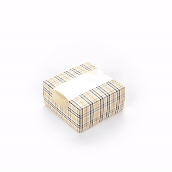 Pastry Tek Plaid Paper Pastry / Cake Box - with Window - 6 1/4" x 6 1/4" x 3 1/4" - 100 count box