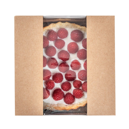 Pastry Tek Kraft Paper Pastry / Cake Box - with Window - 6 1/4" x 6 1/4" x 3 1/4" - 100 count box
