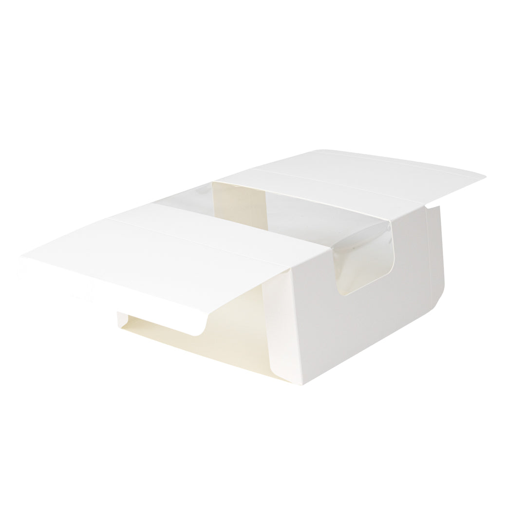 Pastry Tek White Paper Pastry / Cake Box - with Window - 6 1/4" x 6 1/4" x 3 1/4" - 100 count box